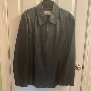 Black Leather Jacket - XL